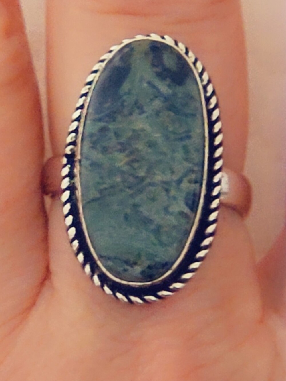 Adjustable Gemstone Statement Ring Overlay Sterling Silver Plated